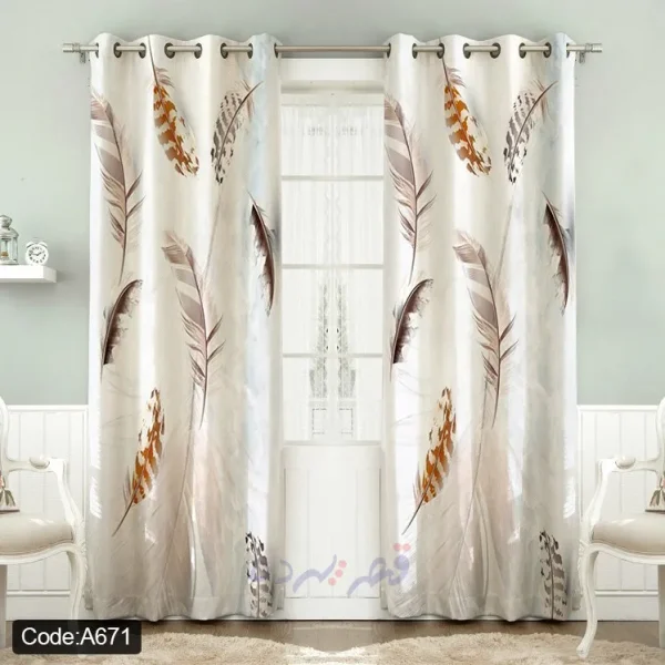 پرده پانچی چاپی طرح پر مدرن و ملایم کد A671