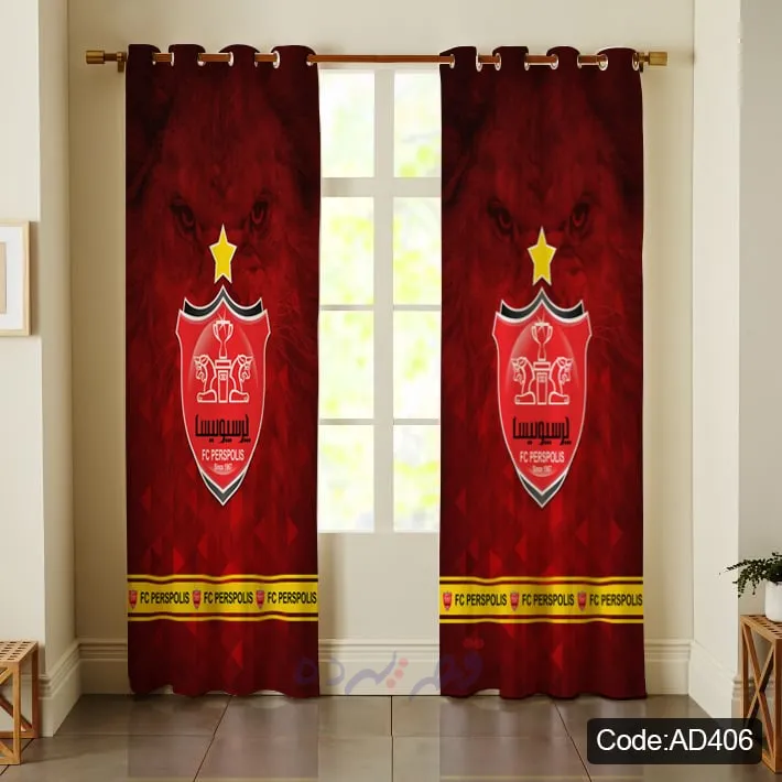 پرده پانچی چاپی طرح پرسپولیس و نماد شیر کد AD406