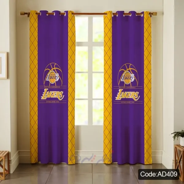 پرده پانچی چاپی طرح تیم بسکتبال لیکرز کد AD409