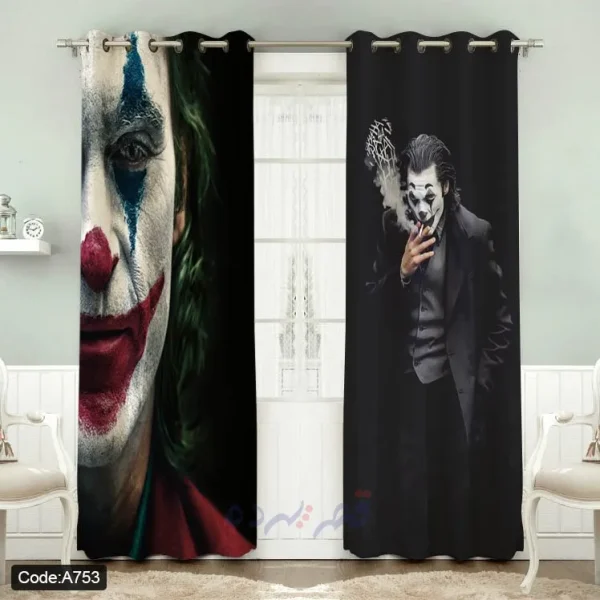 پرده پانچی چاپی طرح جوکر کد A753