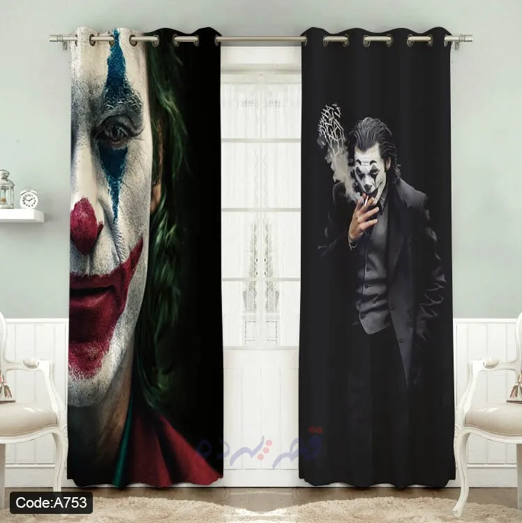 پرده پانچی چاپی طرح جوکر کد A753